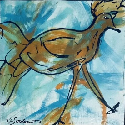 Pintura Original Pollo Abstracto Arte Moderno “En Una Misión” Victoria Jordan Foto 1 de 3