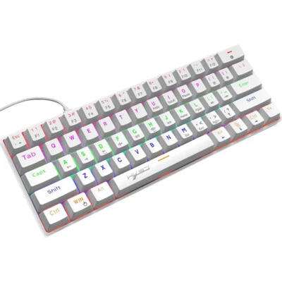 60% Tragbare Verkabelt mechanische Gaming Tastatur 61 Tasten Typ-C USB für PC - Bild 1 von 4