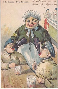 CPA 181 - Humour - A la cantine deux biberons ... - Picture 1 of 2