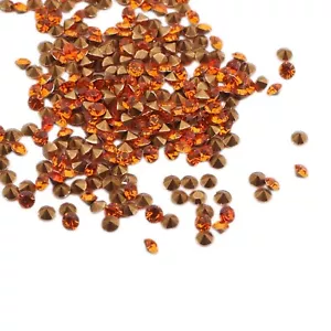 Lot 29000pcs 1.2 mm ss1 Czech vintage foiled Orange tiny glass loose rhinestones - Picture 1 of 4