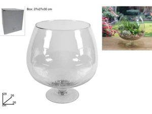 VASO FIORI DUE ESSE VETRO TRASPARENTE NAPOLEONE CM 28X26 - Picture 1 of 1