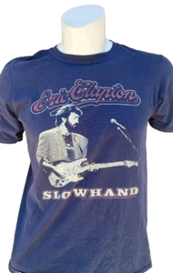 Vintage style Eric Clapton Slow Hand Blue 100% Cotton T-shirt Size Medium - Picture 1 of 9