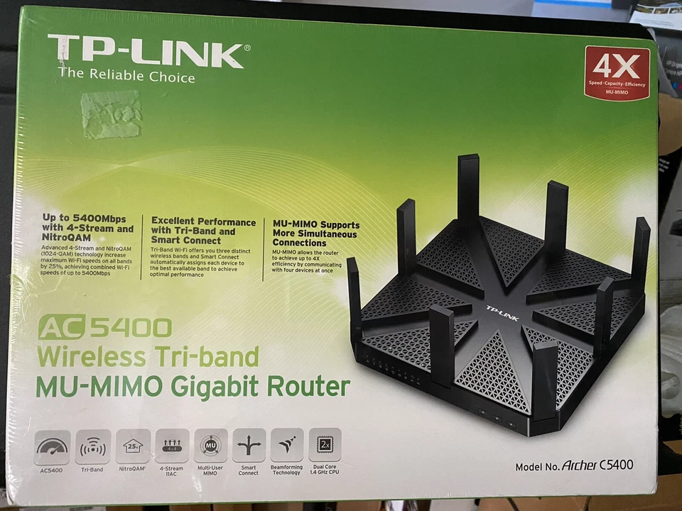 TP-LINK AC5400 Aecher  Wireless Mu-Mimo Gigabit Router - Black - Image 1 of 1