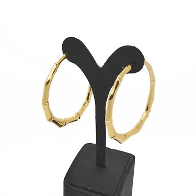 Pendientes de aro grandes de bambú de oro amarillo de 18k GUCCI 55 mm Foto 1 de 4