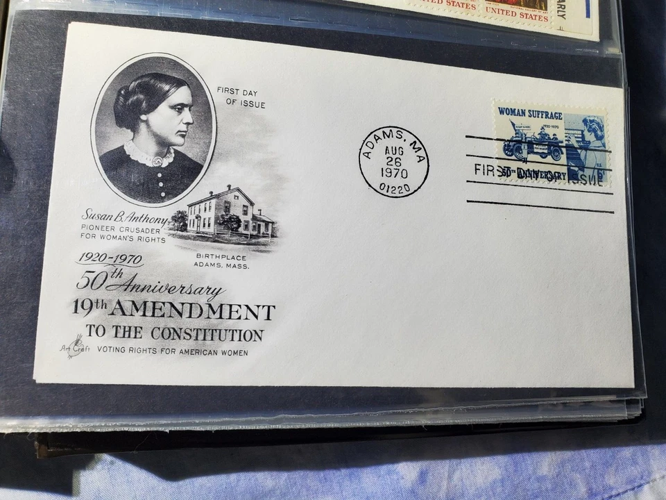 FDC First Day Issue Susan B Anthony 50th Anniversary 19th Amendment Aug. 26 1970 - Image 1 of 1