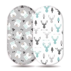 Stretch Ultra Soft Fitted Bassinet Sheet Set 2 Pack Universal Cradle Sheet Se... - Picture 1 of 8