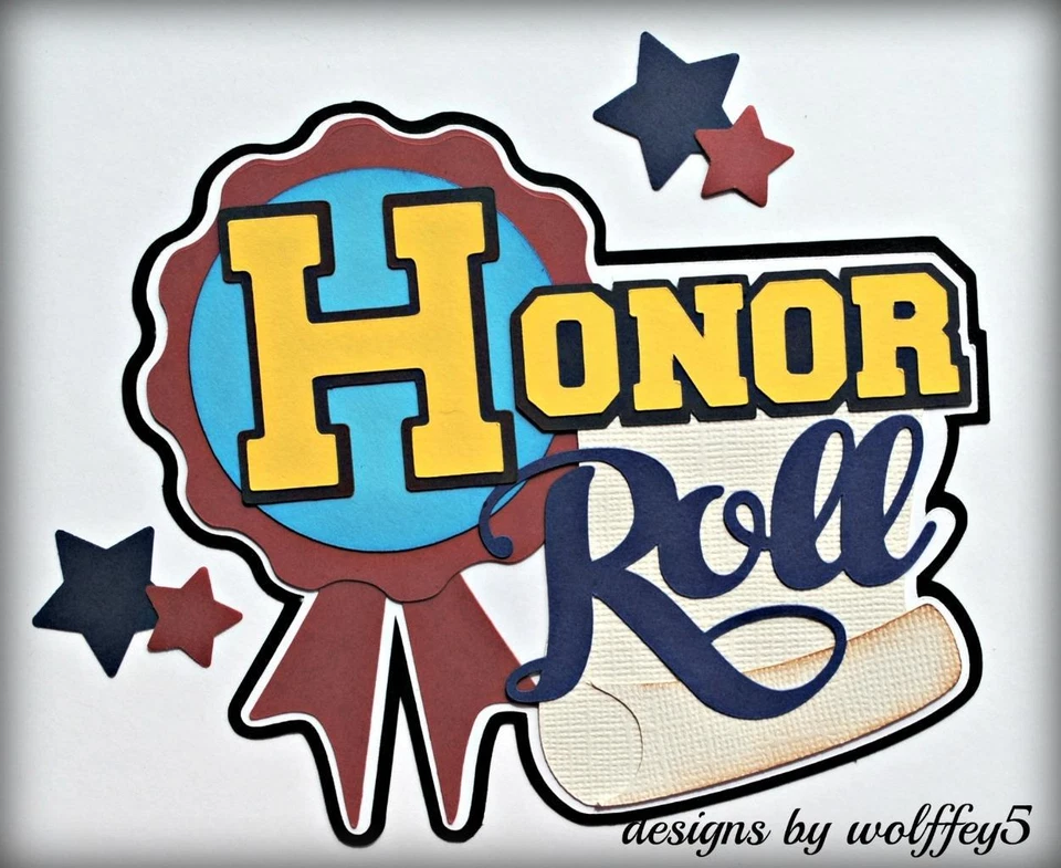 TÍTULO ESCOLAR ARTESANAL prefabricado papel piezas álbum de recortes troquelado WOLFFEY5 3D Foto 1 de 1