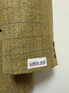 Linea Due Men's Brown Wool Checked Blazer Jacket Size EU50 UK40 - Picture 1 of 6