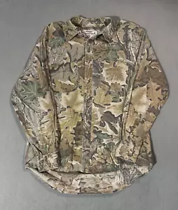 Wrangler Camo AOP Vtg USA Button Down Hunting Long Sleeve Sweatshirt T Shirt XL - Picture 1 of 14