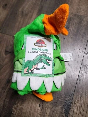 Universal Studios Jurassic World Dinosaur Green Dino Hooded Wrap Towel - Image 1 of 2
