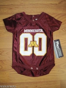 UNIVERSIDAD DE MINNESOTA~U OF M~TRAJE DE CAMISETA DE FÚTBOL~SNAP CREEPER~0-3M~3-6M~NUEVO CON ETIQUETAS - Imagen 1 de 3