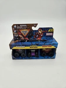 Monster Jam 2024 Marvel Mini Thor Black Panther Iron Man 1:87 Package Damage - Picture 1 of 6