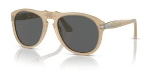 Persol 0PO0649 1169B1 Opal beige/Dark Grey 54mm Soft Square Men's Sunglasses - Picture 1 of 5