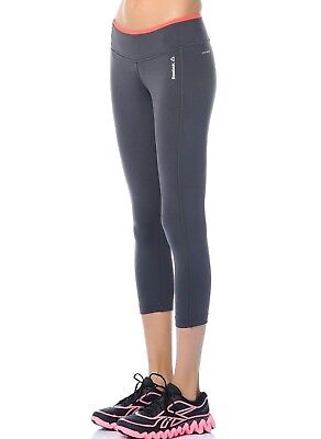 New Womens Ladies Reebok Leggings Bottoms Pants - Running Fitness Gym - Grey • 13.45€