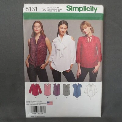Simplicity Sewing Pattern 8131 Misses Pullover Top Size 14 16 18 20 22 Uncut - Image 1 of 3