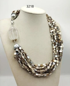 Collana Madreperla , Mother of pearl necklace, Summer necklace,HandMade in Italy - Foto 1 di 6