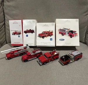 Hallmark Keepsake Fire Truck Ornaments Lot of 4 - Picture 1 of 14