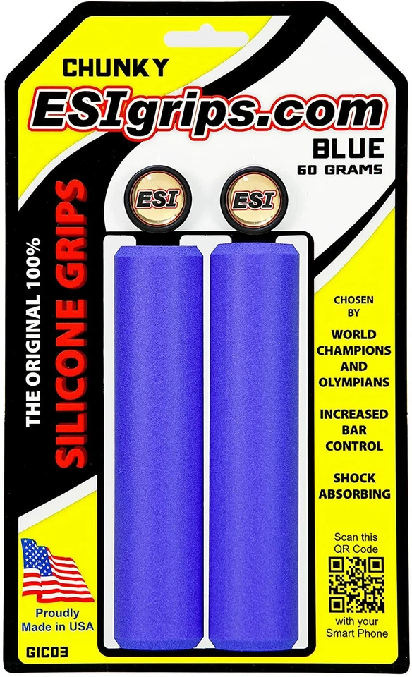 ESI MTB Standard Size Chunky Bicycle Grips - Blue - Image 1 of 1