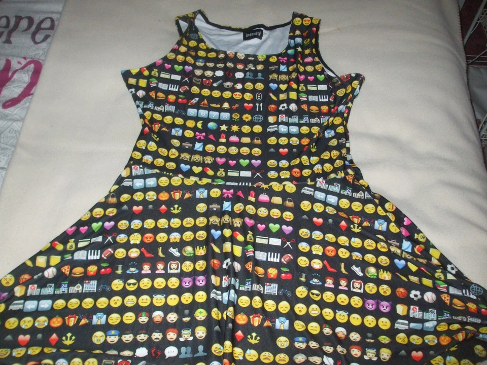Womens - Insanity - Dress (Emoji Design) - XXL - Black - Image 1 of 1