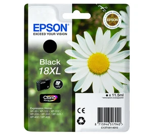 18XL Epson Genuine XP-102 XP-202 XP-205 Black Ink Cartridge - Zdjęcie 1 z 1