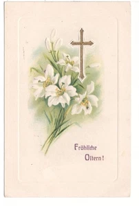 Frohliche Ostern, Happy Easter, 1907 German Embossed Postcard - Picture 1 of 2