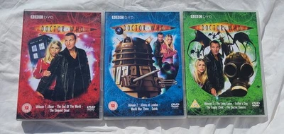 Doctor Who 2005 Christopher Eccleston BBC DVD x 3 Vols 1 - 3 Region 2 + 4 Clean - Image 1 of 4
