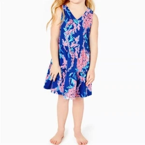 Lilly Pulitzer Mädchen Mini Lorina Kleid Print Stufen Ärmellos S 4-5 Jahre 281031 - Bild 1 von 9