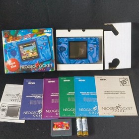 Used, SNK NEOGEO POCKET Color Camouflage Blue Console Boxed NEO GEO set-h1012-