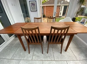 G Plan Extendable Dining Table and 4 Chairs - Picture 1 of 12