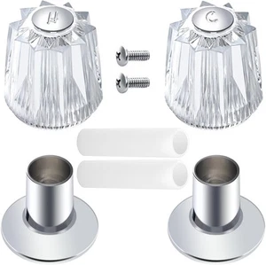 2 Set Shower Faucet Handle Replacement, Compatible with Price Pfister Clear - Picture 1 of 6