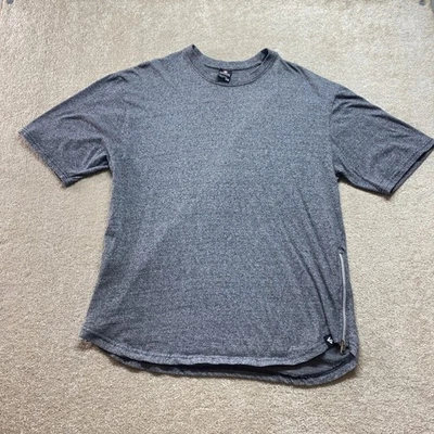 Southpole Shirt Mens 3XB Heather Gray Short Sleeve Crew Neck Side Zip - Image 1 of 4