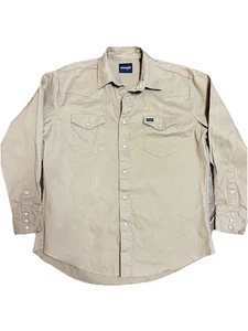 CAMISA VAQUERA MANGA LARGA WRANGLER CAQUI TALLA XL - Imagen 1 de 3