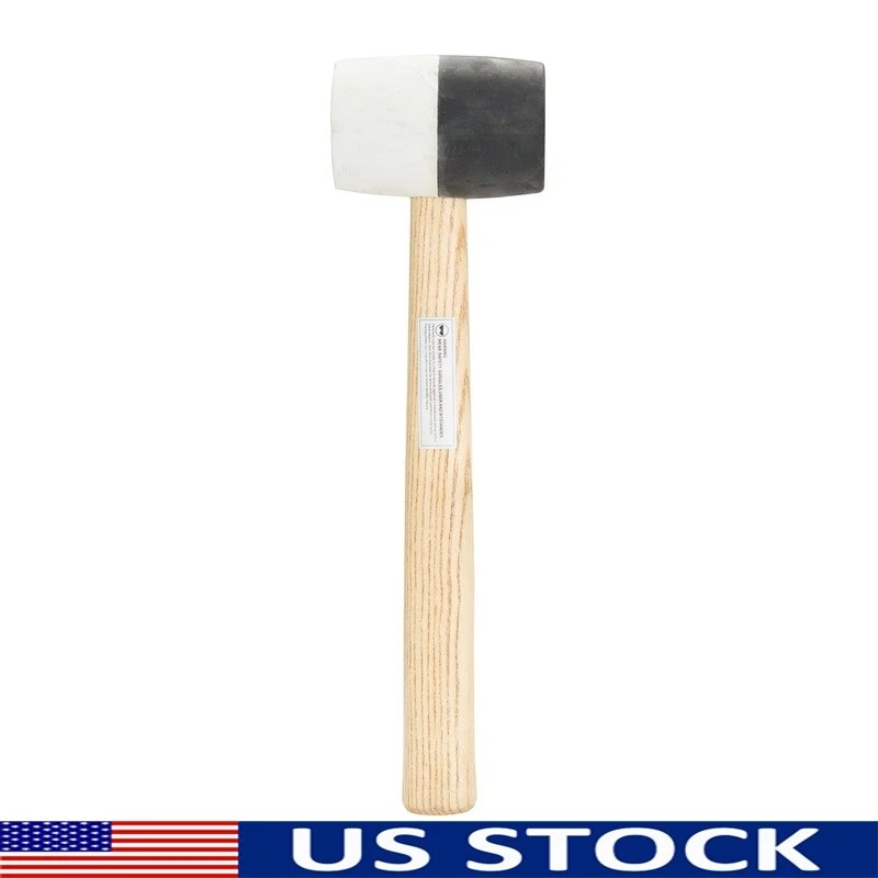 Double Headed Rubber Mallet Non Marring Hammer Hardwood Handle 16oz Tool Durable - Image 1 of 4