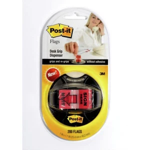 Post-it Flags 680HVSHR Sign Here High Volume Flag Dispenser - Red (200/PK) New - Picture 1 of 7