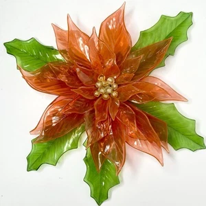 Vintage 60’s Lucite Poinsettia Door Decor 1968 C.K. Ind (fehlendes Blatt) - Bild 1 von 5