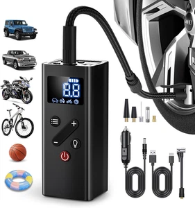 Tire Inflator Portable Air Compressor, 150PSI Cordless Air Pump for Car Tires, 4 - Picture 1 of 12
