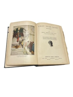 First Year Latin by Perley Oakland Place 1929 Antique Text Book American Book Co - Image 1 of 4
