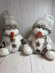 Set Of Two Adorable Snowman Shelf Sitters / New With Tags - Picture 1 of 8