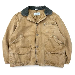 True Vintage 50s 60s LL Bean Hunting Chore Coat Barn Jacket Tan Hunt Heritage 44 - Picture 1 of 20