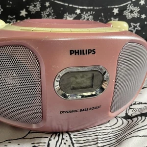 Philips AZ105C/05 CD Player and Radio Boombox, Pink & White - Fully Working - Picture 1 of 6