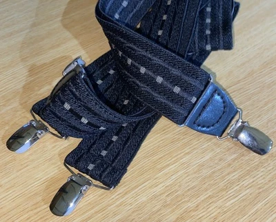 Men’s Suspenders X Back Clip On With Black With Tan Accents 40” Max W/Extension - Image 1 of 4