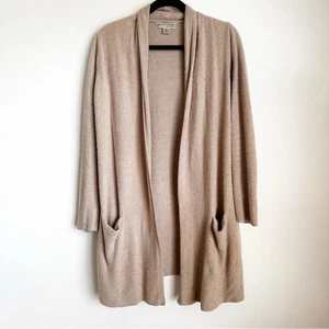 BAREFOOT DREAMS CozyChic Lite Essential Long Cardigan Women’s Sz Medium 428 Tan - Picture 1 of 11