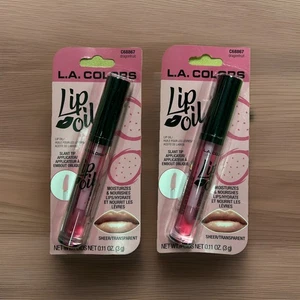 LA Colors Lip Oil Dragonfruit C68867 Moisturizes, Nourishes & Hydrates 2 Pack - Picture 1 of 2