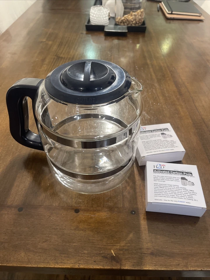 Megahome Water Distiller Replacement 4 Liter Glass Carafe , 9 Carbon Pods ! - Image 1 of 4