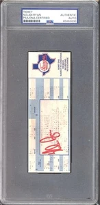 Nolan Ryan 7th and Final No-Hitter FULL Ticket May 1, 1991 PSA Auto Signed - Picture 1 of 2