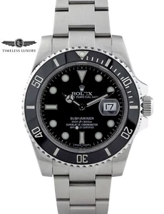 Men's Rolex Submariner Date 116610LN Stainless Steel 40mm Black Dial Box & Card - Picture 1 of 6