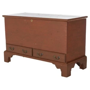 Antique Chippendale Softwood Blanket Chest with Strap Hinges C1830 - Picture 1 of 20