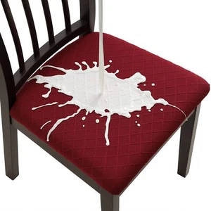 Waterproof Dining Chair Covers Set of 6 Stretch Jacquard Chair Seat Covers Wa... - Picture 1 of 7