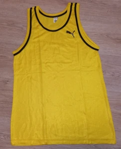 Vintage Puma 80's Tank Top Vest Training Gold/Black Made in Western Germany. - Picture 1 of 6