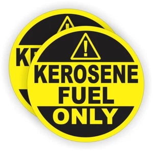 pair - 3inch KEROSENE ONLY Vinyl Stickers / K1 Decals Labels Fuel Oil Can Heater - Imagen 1 de 1